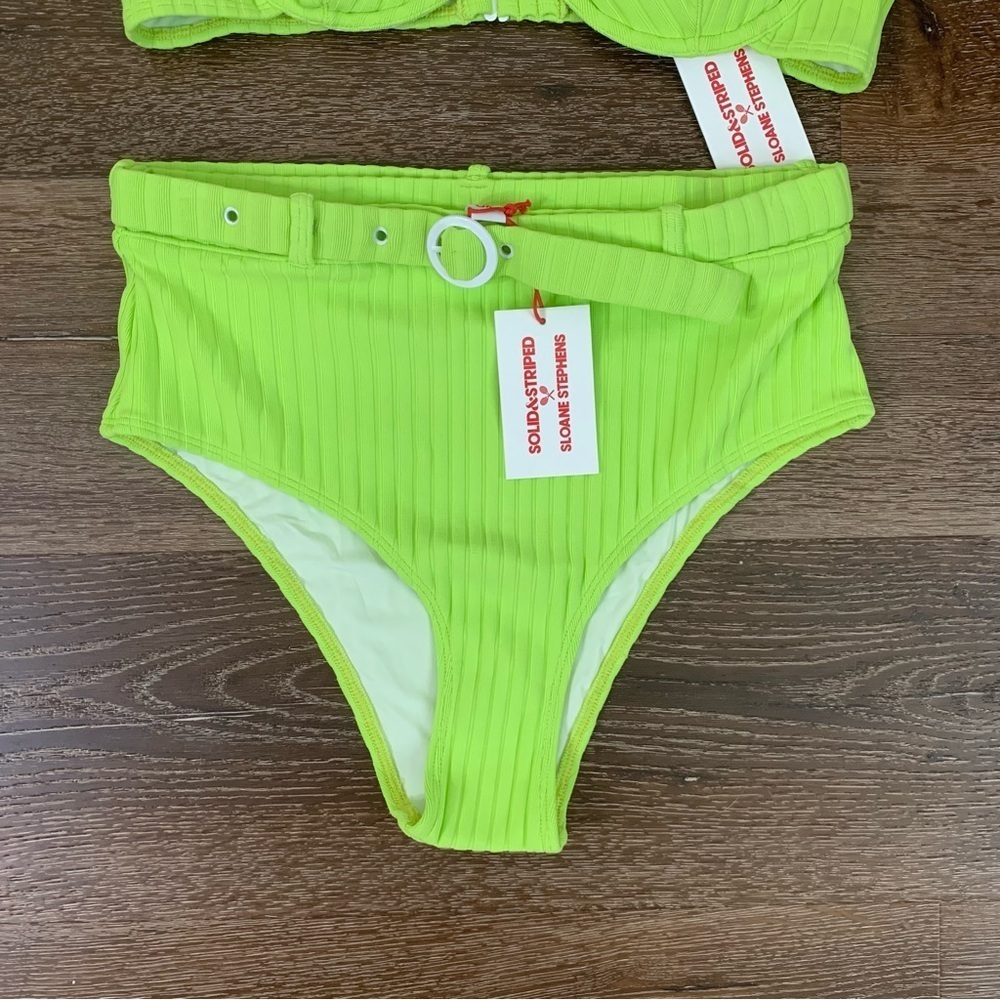 Solid & striped X Sloane Stephen’s women’s Jozy ribbed belted bikini swimsuit M - Picture 3 of 11
